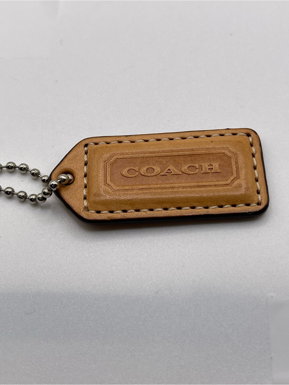 Coach Vachetta Leather Hang Tag with Ball Chain